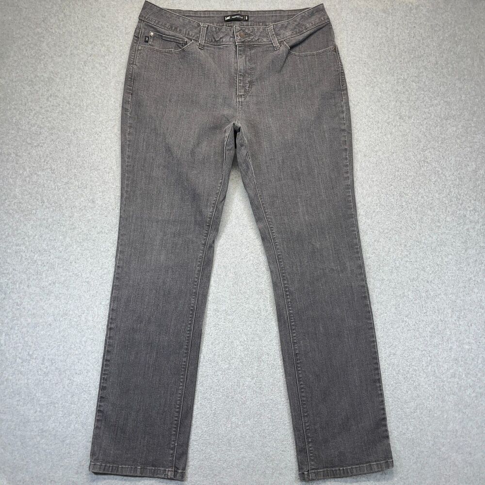 Lee Perfect Fit Jeans Women’s 16 (measures 35x32) Gray Stretch